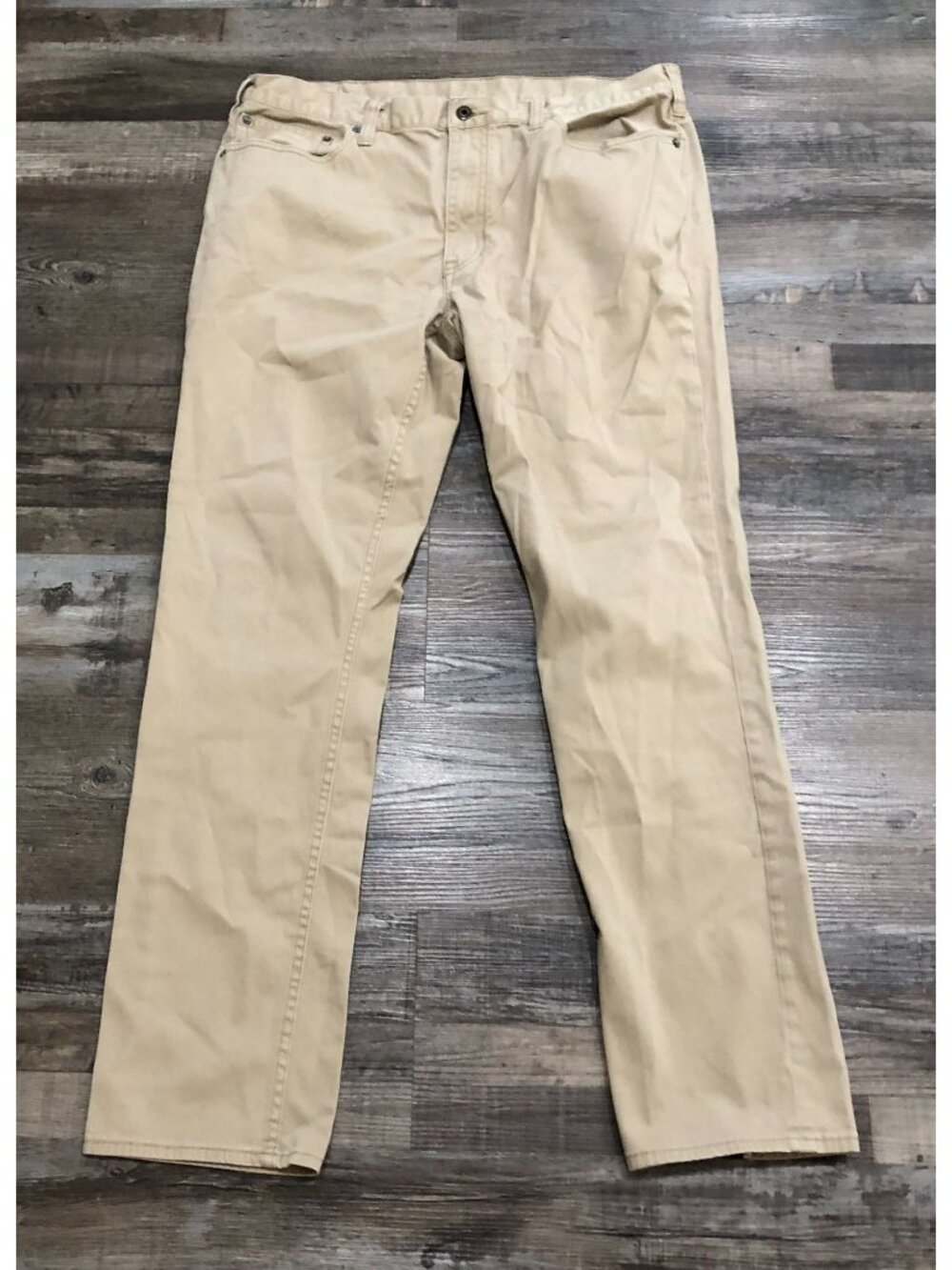 Polo Ralph Lauren Mens 36x32 Tan Stretch Slim Fit Flat Front Pants